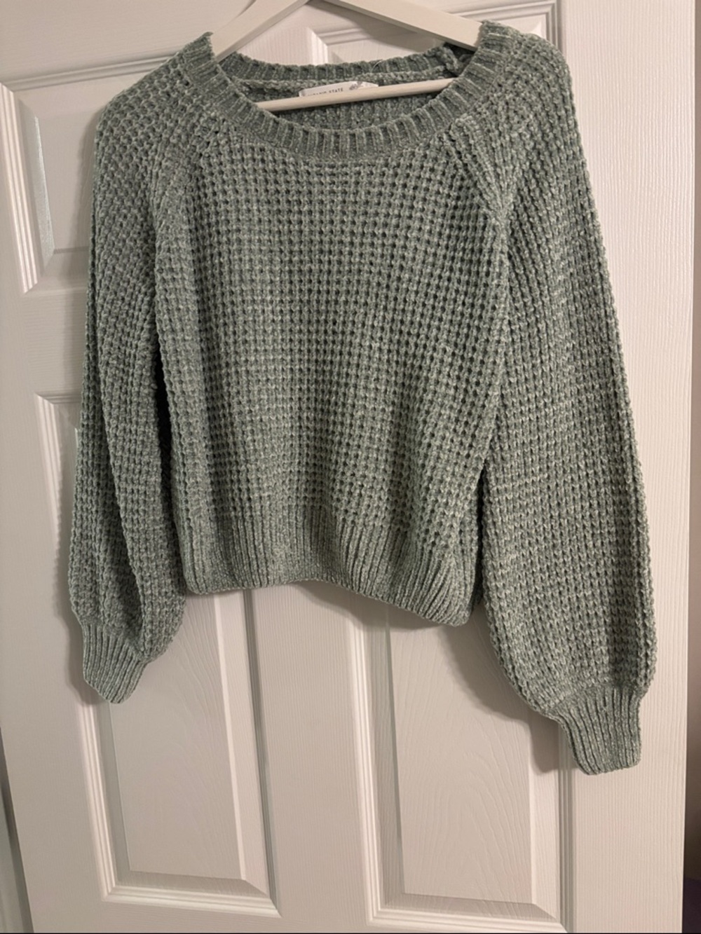 Altar'd State Mint Green Waffle Knit Crewneck Sweater
